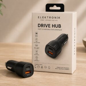 Drive Hub 35W Fast Charging Car Charger – USB-C & USB-A Dual Ports